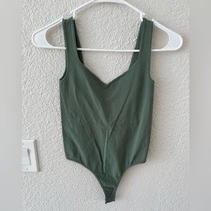 Free People green seamless bodysuit. size XS/S